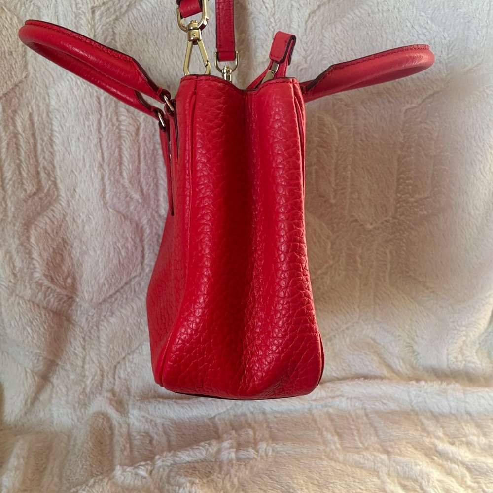 kate spade vibrant red pebbled leather satchel - Picture 5 of 16